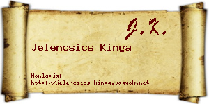 Jelencsics Kinga névjegykártya